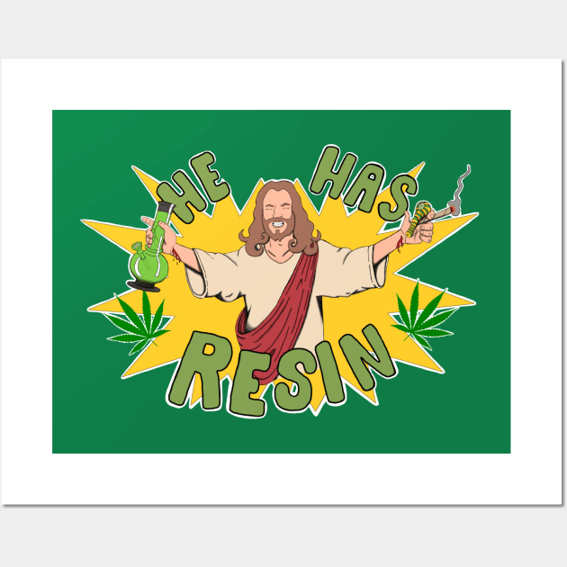 Pot Smoking Jesus Wall Art by DOOZER85 